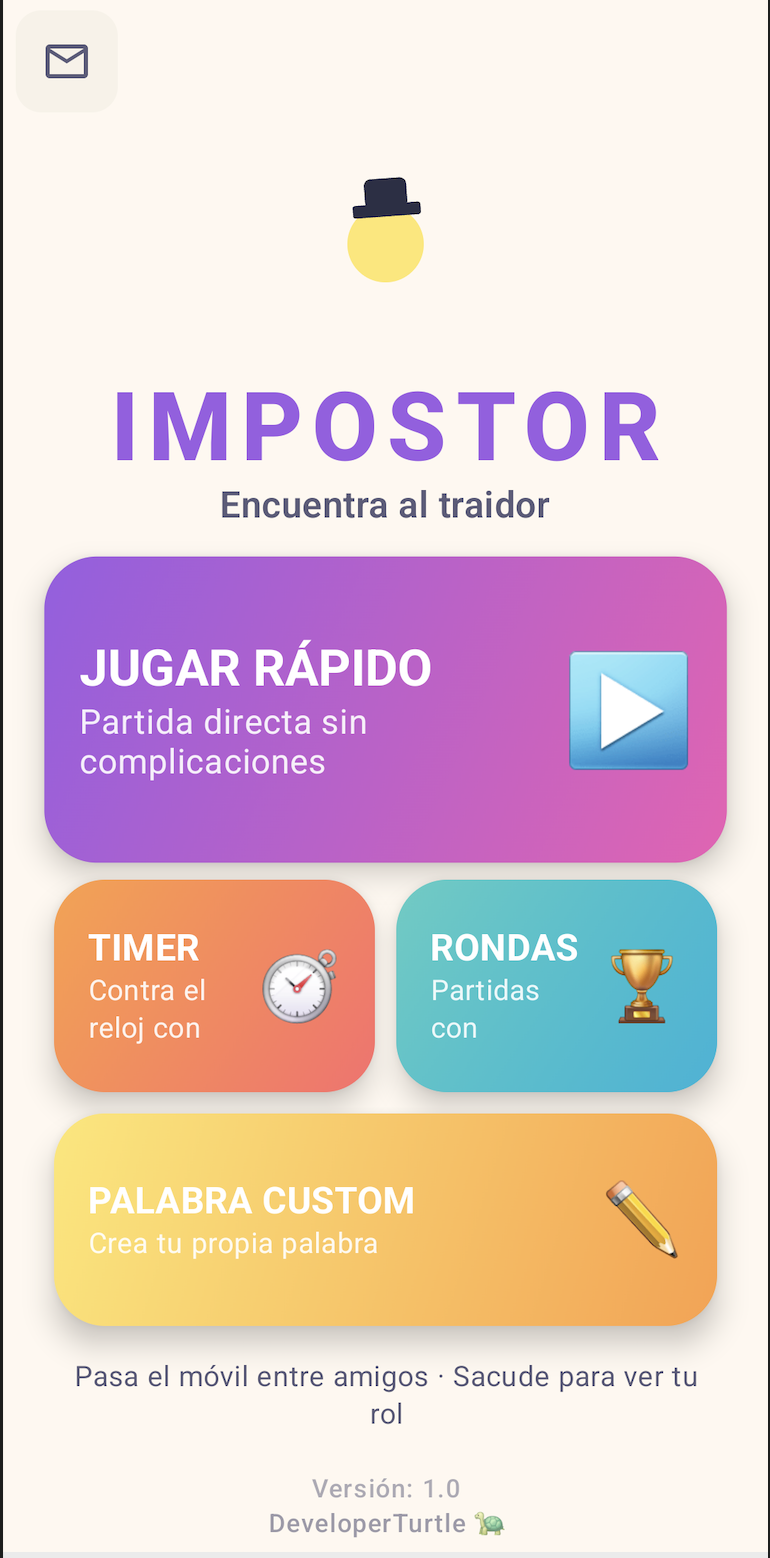 Pantalla principal de Impostor+
